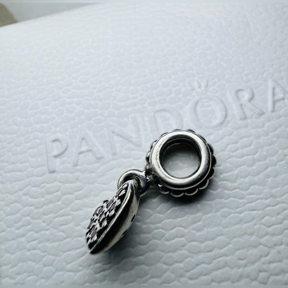 Authentic Retired Pandora Red Pave Sparkling Heart Dangle Charm S925 Ale - Picture 9 of 13